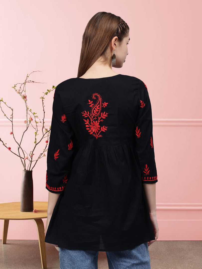 Seva Chikan Hand Embroidered Cotton Lucknowi Chikan Top