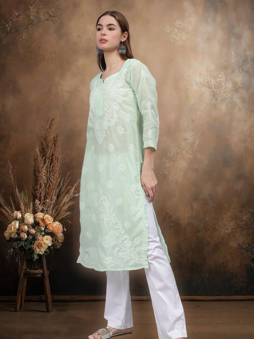 Seva Chikan Hand Embroidered Cotton Lucknowi Chikankari Kurta