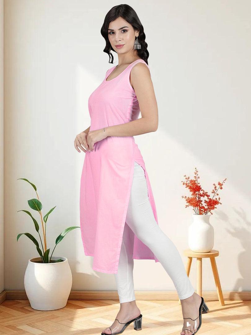 Seva Chikan Long Slips Combo of White (Pack of 2)