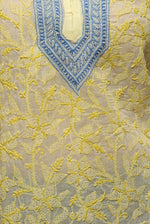 Load image into Gallery viewer, Seva Chikan Hand Embroidered Yellow Cotton Lucknowi Chikankari Short Top-SCL0177