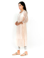 Load image into Gallery viewer, Seva Chikan Hand Embroidered Light Peach Georgette Lucknowi Chikankari Anarkali-SCL1254