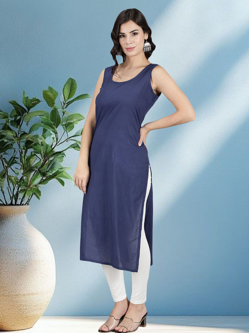 Seva Chikan Long Slips Combo of White (Pack of 2)