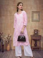 Load image into Gallery viewer, Seva Chikan Hand Embroidered Cotton Lucknowi Chikankari Kurta