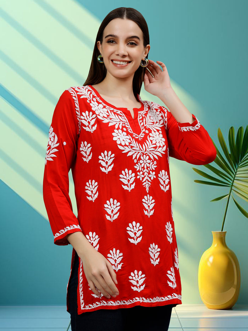 Seva Chikan Hand Embroidered Modal Lucknowi Chikankari Top