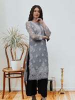 Load image into Gallery viewer, Seva Chikan Hand Embroidered Georgette Lucknowi Chikankari Kurta With Inner