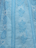 Load image into Gallery viewer, Seva Chikan Hand Embroidered Sky Blue Cotton Lucknowi Chikankari Anarkali-SCL0241
