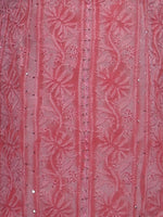Load image into Gallery viewer, Seva Chikan Hand Embroidered Pink Cotton Lucknowi Chikan Kurti-SCL0308