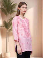 Load image into Gallery viewer, Seva Chikan Hand Embroidered Cotton Lucknowi Chikan Top
