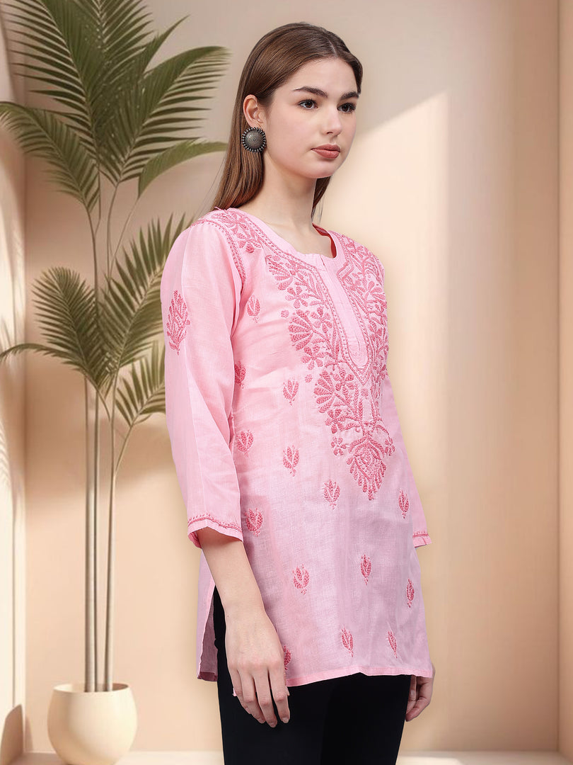 Seva Chikan Hand Embroidered Cotton Lucknowi Chikan Top