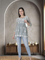 Load image into Gallery viewer, Seva Chikan Hand Embroidered Georgette Lucknowi Chikan Top
