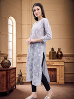 Load image into Gallery viewer, Seva Chikan Hand Embroidered Lucknowi Chikankari Terivoil Cotton Kurta
