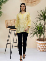 Load image into Gallery viewer, Seva Chikan Hand Embroidered Terivoil Cotton Lucknowi Chikankari Top