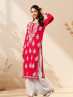 Load image into Gallery viewer, Seva Chikan Hand Embroidered Rayon Lucknowi Chikankari Kurta