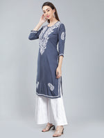 Load image into Gallery viewer, Seva Chikan Hand Embroidered Rayon Lucknowi Chikankari Kurta
