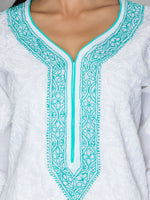 Load image into Gallery viewer, Seva Chikan Hand Embroidered White Cotton Lucknowi Chikankari Kurta-SCL0928