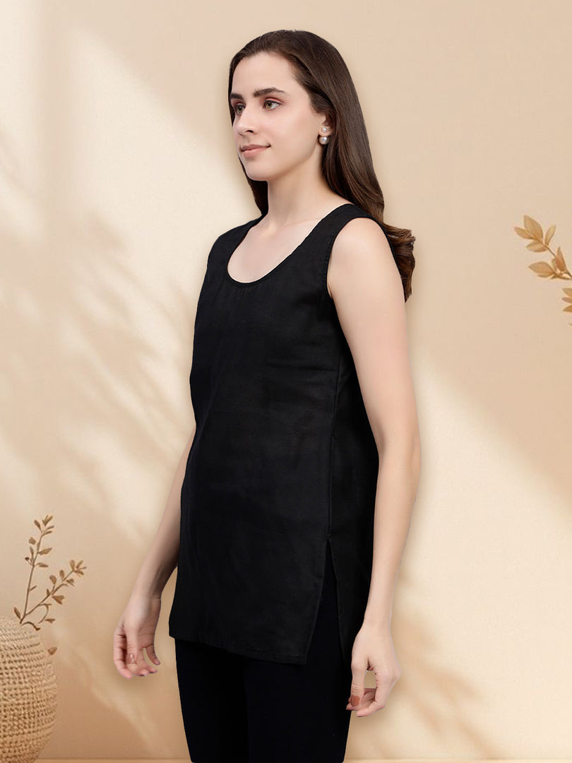Seva Chikan Short Slips Combo of Black (Pack of 2)