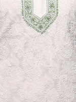 Load image into Gallery viewer, Seva Chikan Hand Embroidered White Cotton Lucknowi Chikan Kurta-SCL0631
