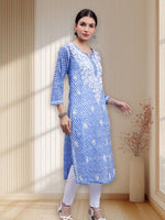 Load image into Gallery viewer, Seva Chikan Hand Embroidered Mal-Mal Lucknowi Chikankari Kurta