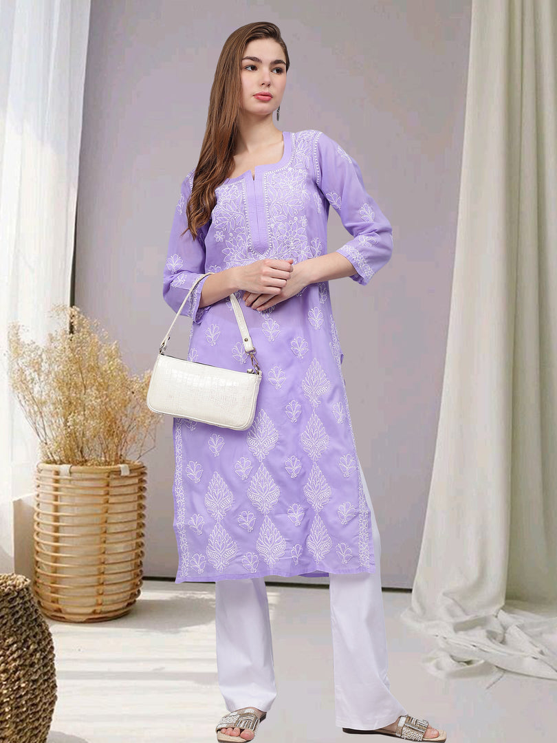 Seva Chikan Hand Embroidered Cotton Lucknowi Chikankari Kurta