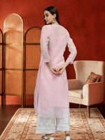 Load image into Gallery viewer, Seva Chikan Hand Embroidered Georgette Chikankari Kurta With Matching Slip
