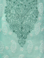 Load image into Gallery viewer, Seva Chikan Hand Embroidered Sea Green Cotton Lucknowi Chikan Kurta-SCL0648