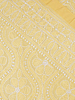 Load image into Gallery viewer, Seva Chikan Hand Embroidered Yellow Cotton Lucknowi Chikan Kurti SCL1224

