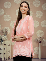Load image into Gallery viewer, Seva Chikan Hand Embroidered Georgette Lucknowi Chikankari Top With Slip
