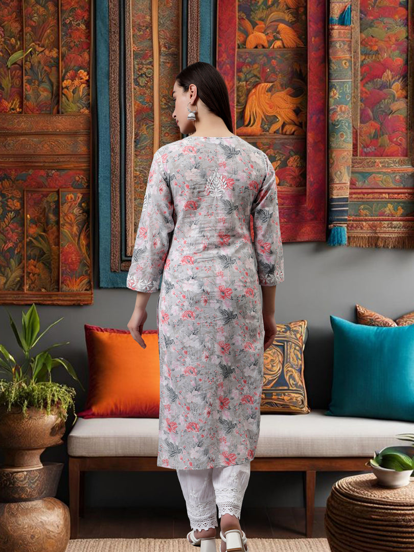 Seva Chikan Hand Embroidered Cotton Lucknowi Chikankari Kurta