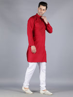 Load image into Gallery viewer, Seva Chikan Hand Embroidered Maroon Cotton Lucknowi Chikan Mens Stitched Kurta
