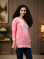 Load image into Gallery viewer, Seva Chikan Hand Embroidered Cotton Lucknowi Chikan Top
