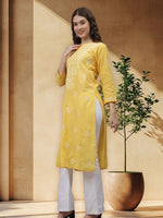 Load image into Gallery viewer, Seva Chikan Hand Embroidered Cotton Lucknowi Chikankari Kurta