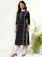 Load image into Gallery viewer, Seva Chikan Hand Embroidered Lucknowi Chikankari Black &amp; Grey Cotton Kurta SCL4769