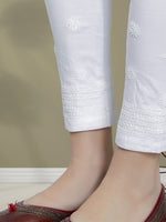 Load image into Gallery viewer, Seva Chikan Hand Embroidered White Cotton Lucknawi Chikankari Palazzo-SCL11026

