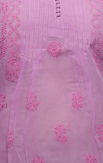 Load image into Gallery viewer, Seva Chikan Hand Embroidered Mauve Cotton Lucknowi Chikankari Short Top-SCL0194