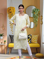 Load image into Gallery viewer, Seva Chikan Hand Embroidered Terivoil Cotton Lucknowi Chikankari Kurta