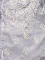 Load image into Gallery viewer, Seva Chikan Hand Embroidered Light Purple Cotton Lucknowi Chikan Kurta-SCL0629