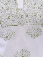 Load image into Gallery viewer, Seva Chikan Hand Embroidered White Cotton Lucknowi Chikan Kurti-SCL0232