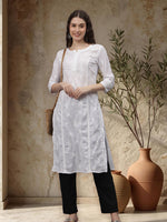 Load image into Gallery viewer, Seva Chikan Hand Embroidered Cotton Lucknowi Chikankari Kurta