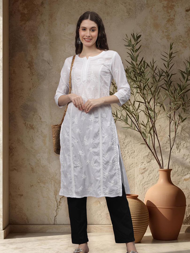 Seva Chikan Hand Embroidered Cotton Lucknowi Chikankari Kurta