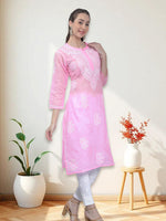 Load image into Gallery viewer, Seva Chikan Hand Embroidered Terivoil Cotton Lucknowi Chikan Kurti