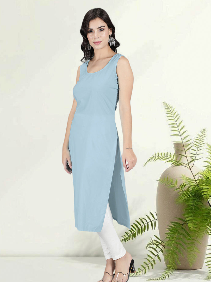 Seva Chikan Long Slips Combo of White (Pack of 2)