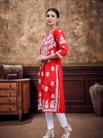 Load image into Gallery viewer, Seva Chikan Hand Embroidered Muslin Lucknowi Chikankari Kurta
