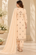 Load image into Gallery viewer, Seva Chikan Hand Embroidere Ivory Terivoil Cotton Lucknowi Chikankari Unstitched Suit Piece-SEV15017