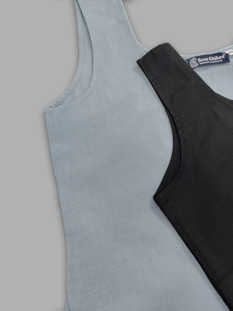 Seva Chikan Long Slips Combo Of Black (Pack of 2)