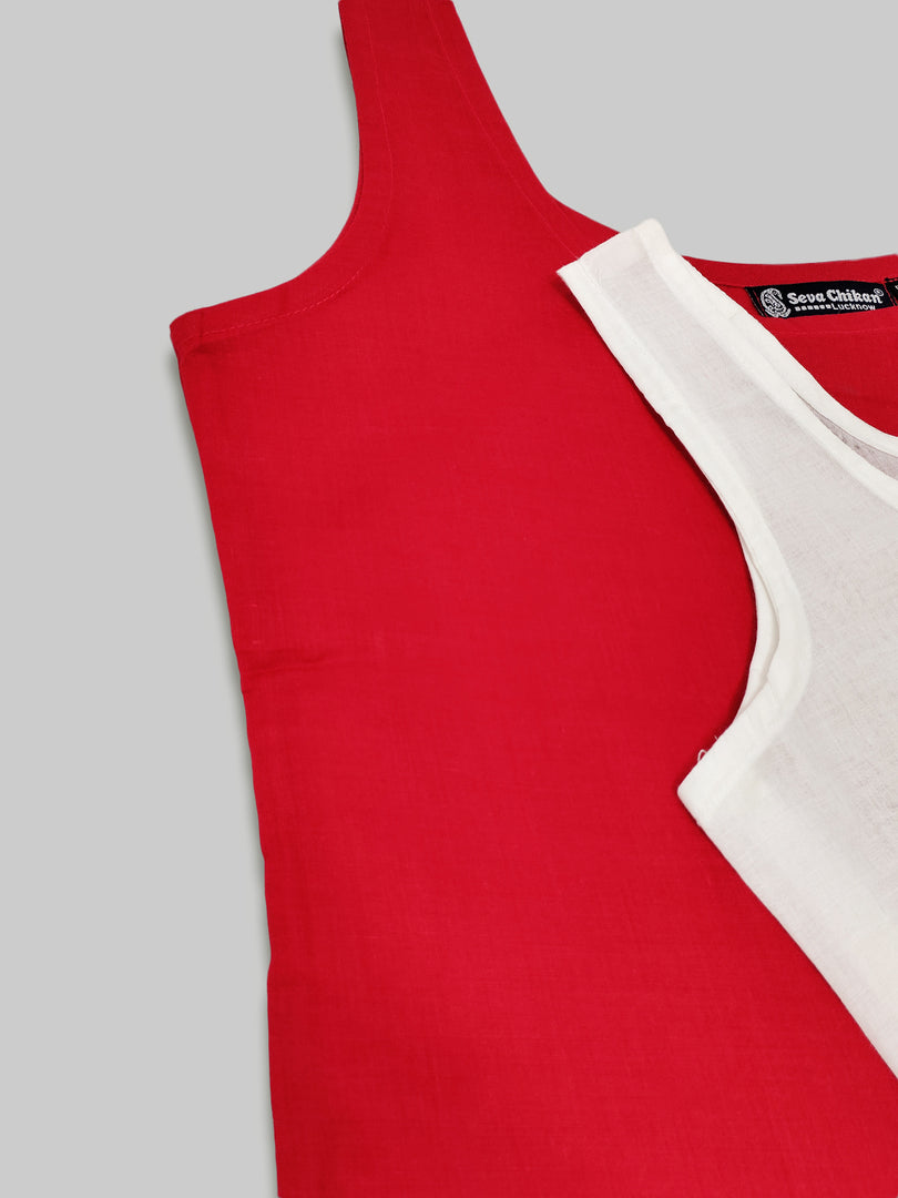 Seva Chikan Short Slips Combo of White (Pack of 2)