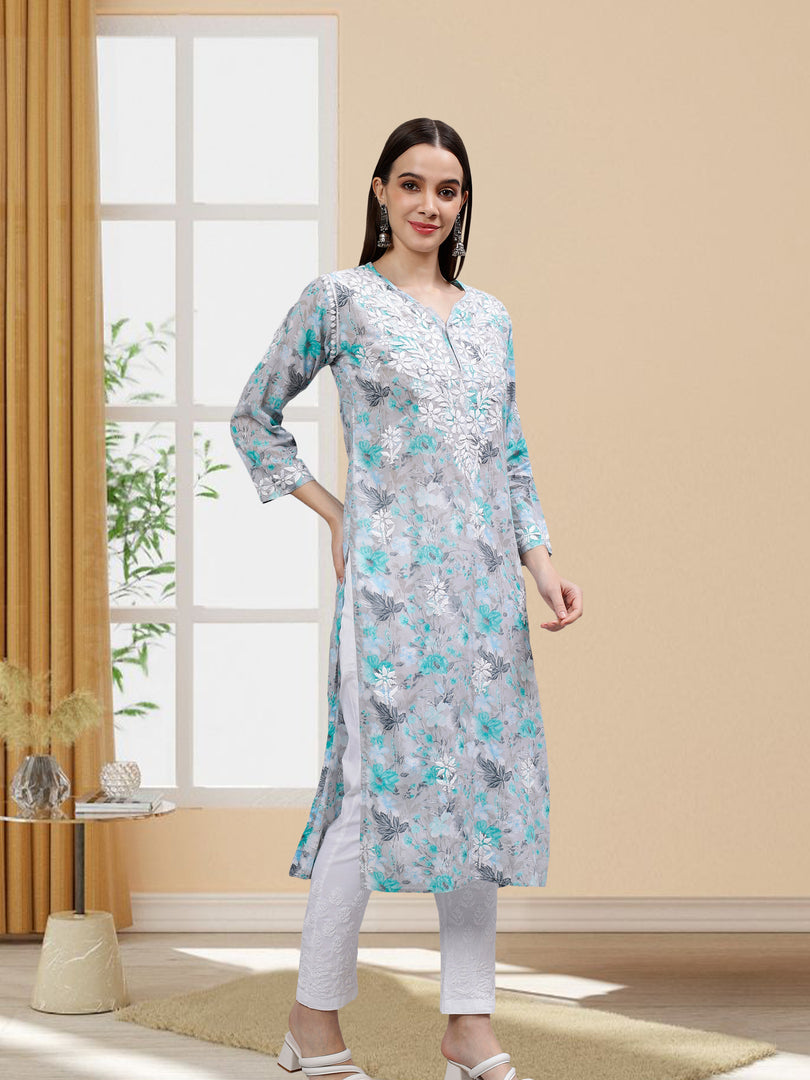 Seva Chikan Hand Embroidered Cotton Lucknowi Chikankari Kurta