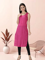 Load image into Gallery viewer, Seva Chikan Hand Embroidered Georgette Lucknowi Chikankari Kurta With Slip