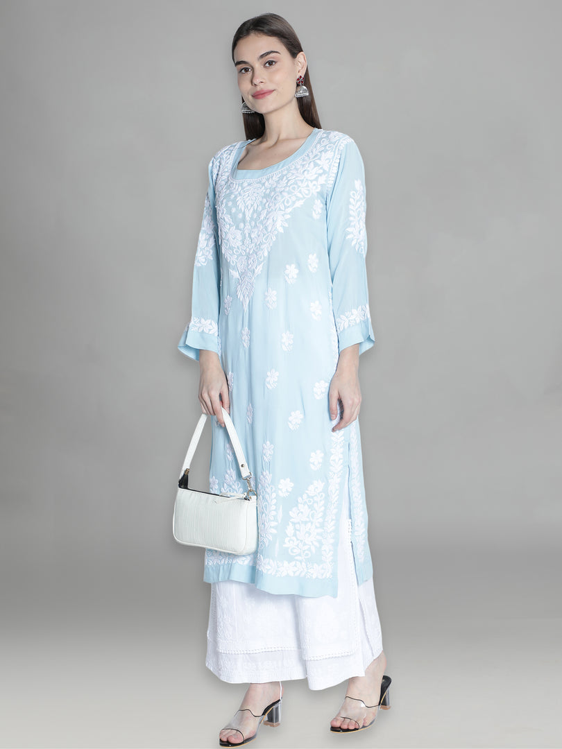 Seva Chikan Hand Embroidered Modal Cotton Lucknowi Chikankari Kurta