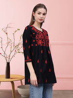 Load image into Gallery viewer, Seva Chikan Hand Embroidered Cotton Lucknowi Chikan Top
