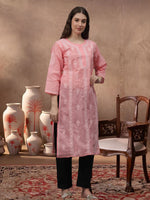 Load image into Gallery viewer, Seva Chikan Hand Embroidered Terivoil Cotton Lucknowi Chikankari Kurta
